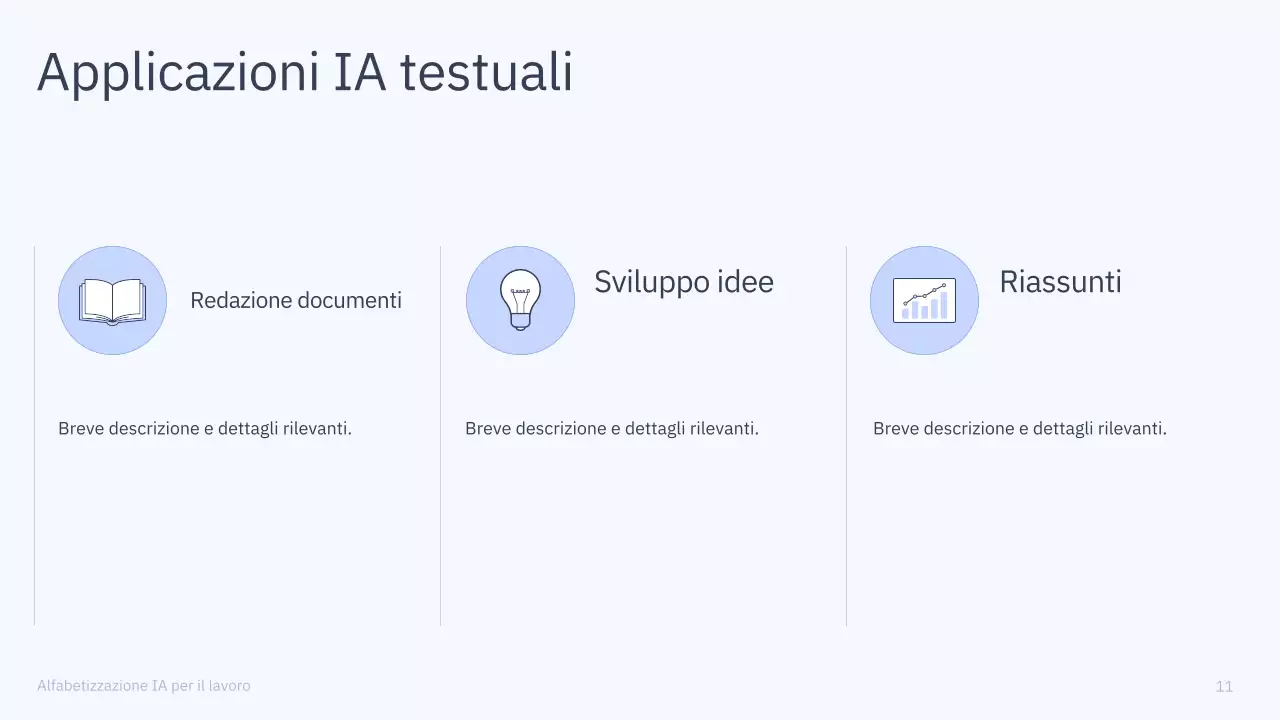 Presentazione del corso di intelligenza artificiale semplice blu e grigio