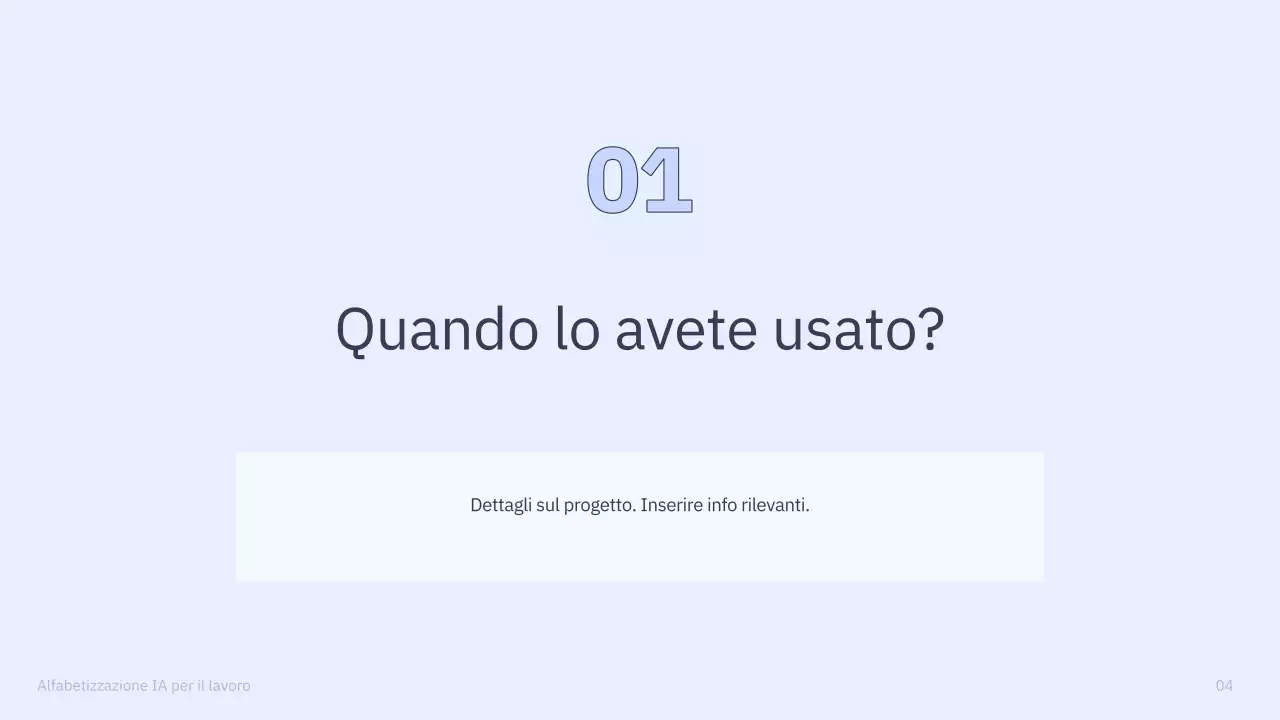 Presentazione del corso di intelligenza artificiale semplice blu e grigio