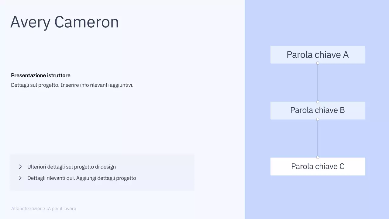 Presentazione del corso di intelligenza artificiale semplice blu e grigio