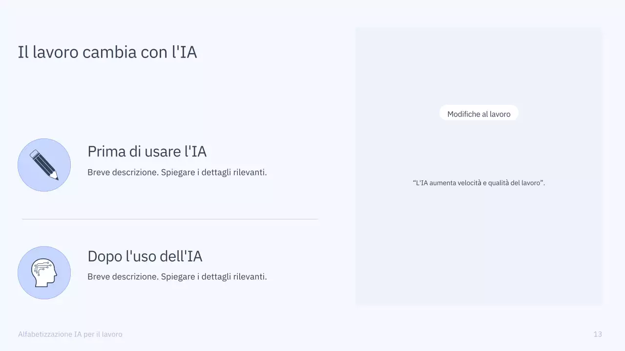 Presentazione del corso di intelligenza artificiale semplice blu e grigio