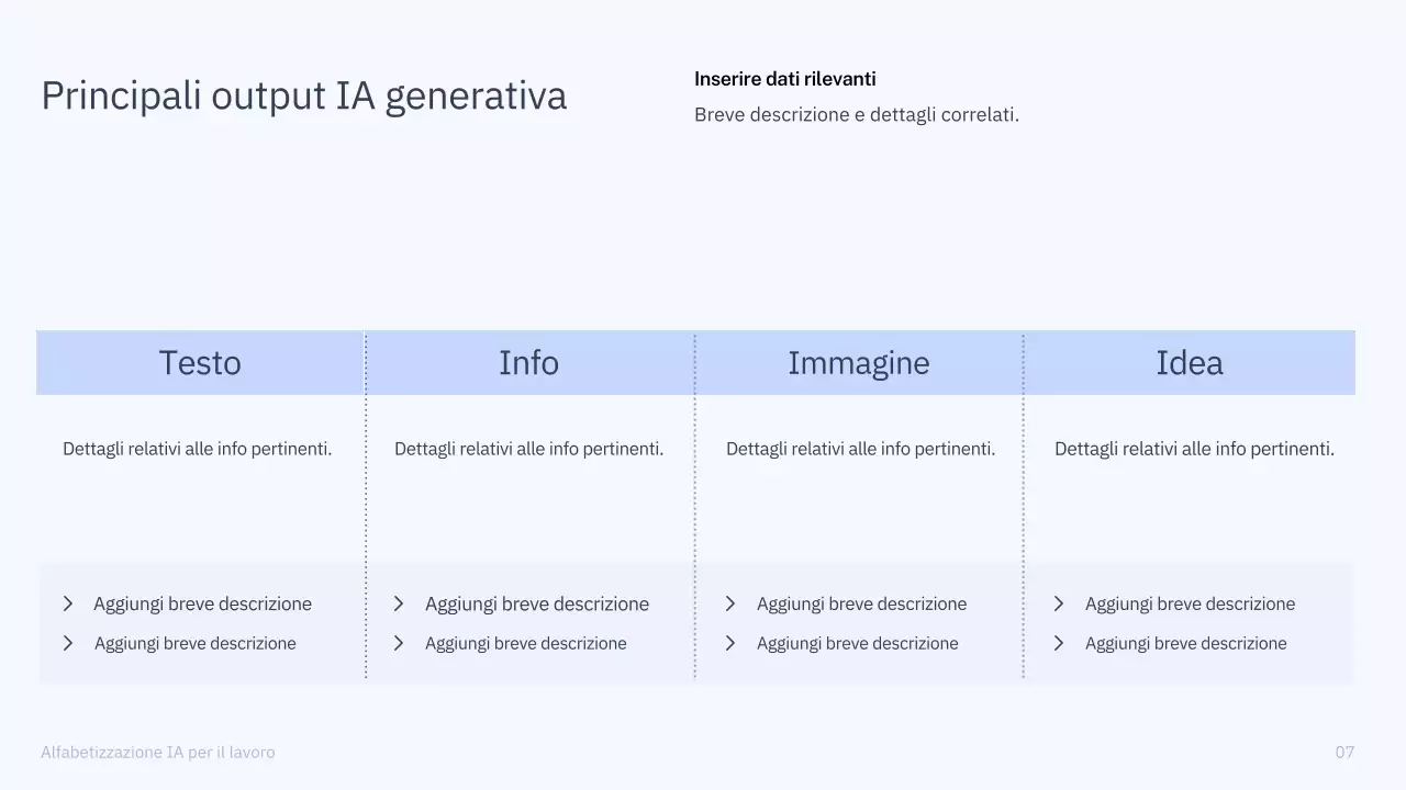 Presentazione del corso di intelligenza artificiale semplice blu e grigio