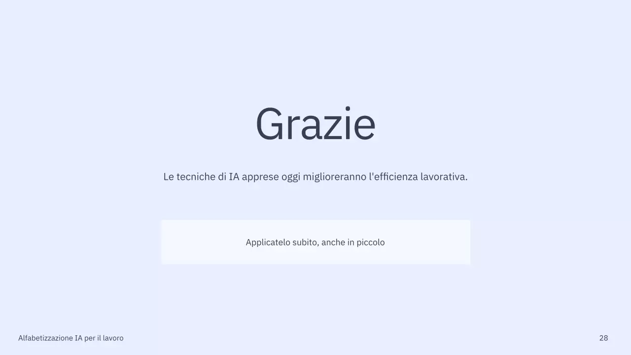 Presentazione del corso di intelligenza artificiale semplice blu e grigio