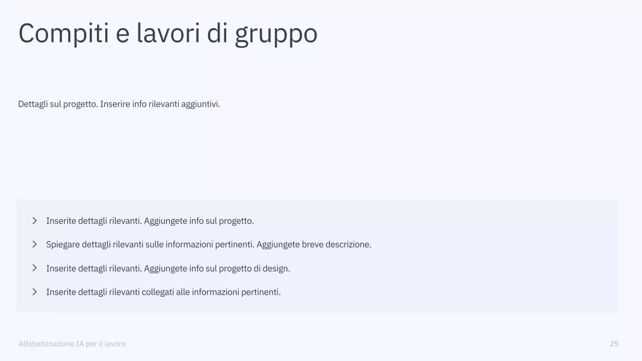 Presentazione del corso di intelligenza artificiale semplice blu e grigio