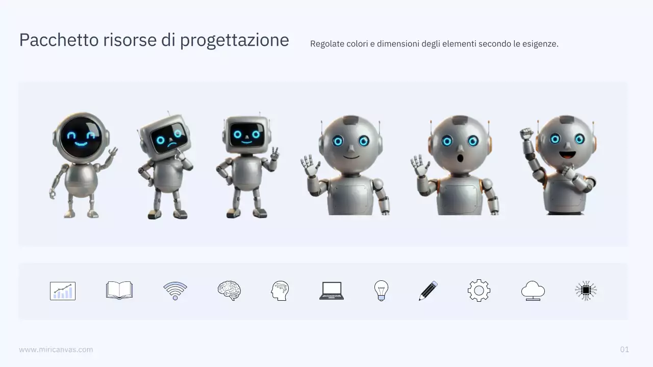 Presentazione del corso di intelligenza artificiale semplice blu e grigio