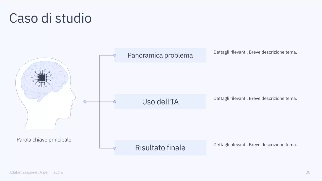 Presentazione del corso di intelligenza artificiale semplice blu e grigio
