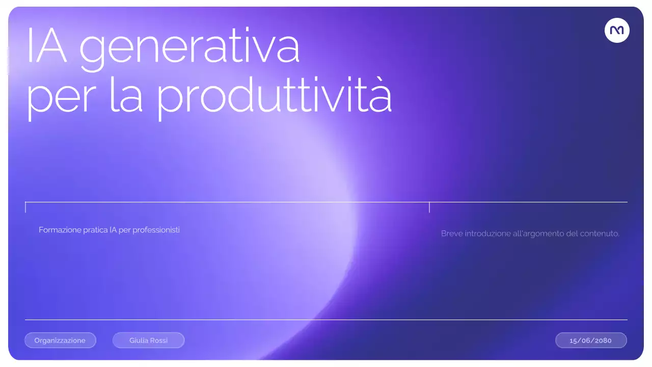 Presentazione del corso di intelligenza artificiale moderna viola