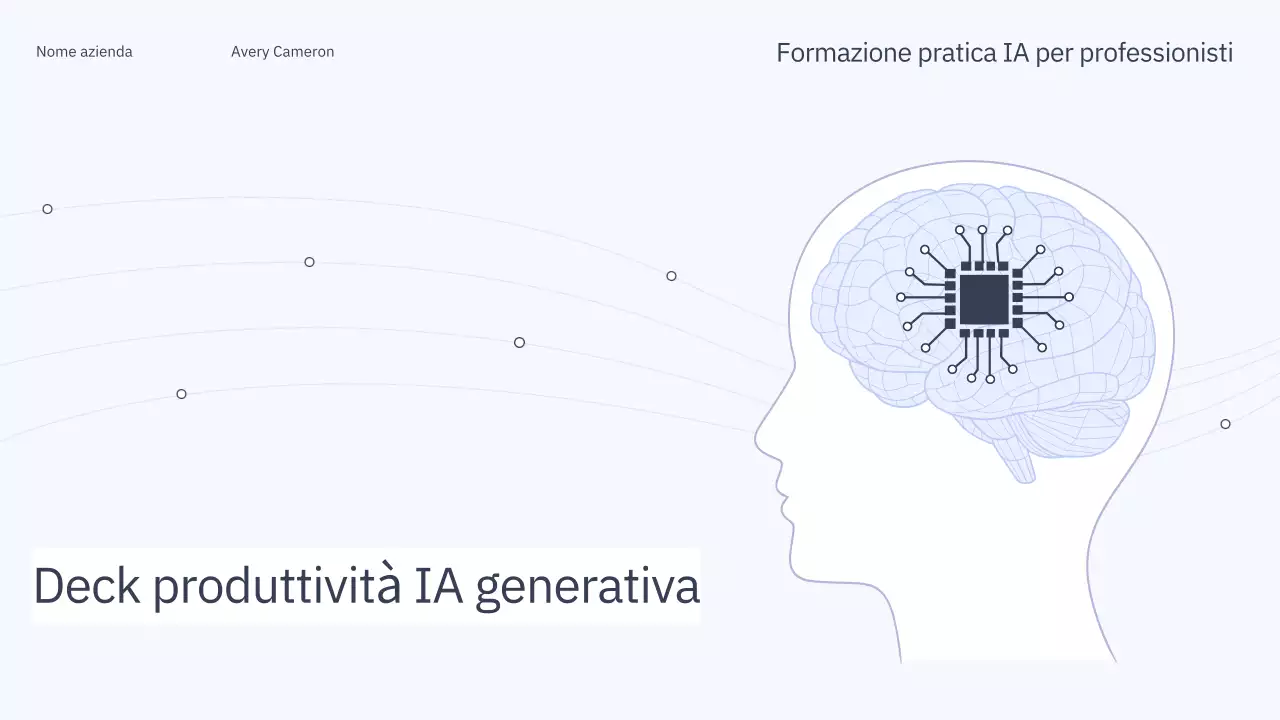 Presentazione del corso di intelligenza artificiale semplice blu e grigio