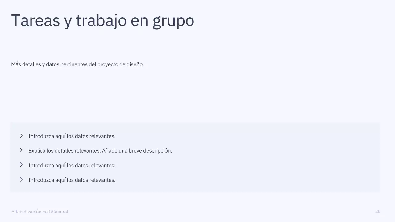 Presentación del curso de IA simple en azul y gris