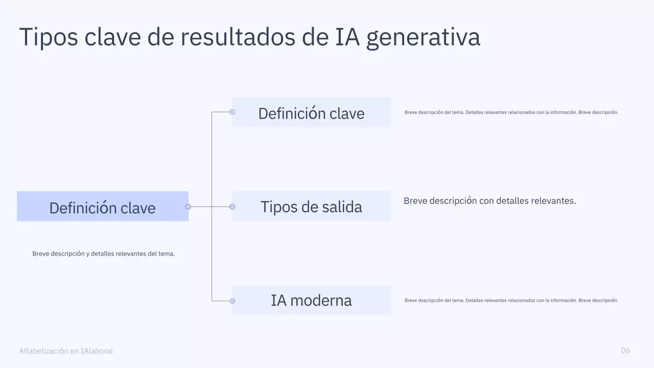 Presentación del curso de IA simple en azul y gris