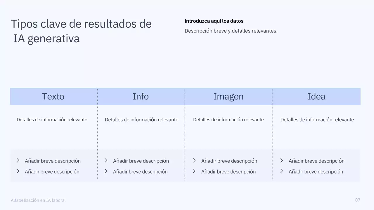 Presentación del curso de IA simple en azul y gris