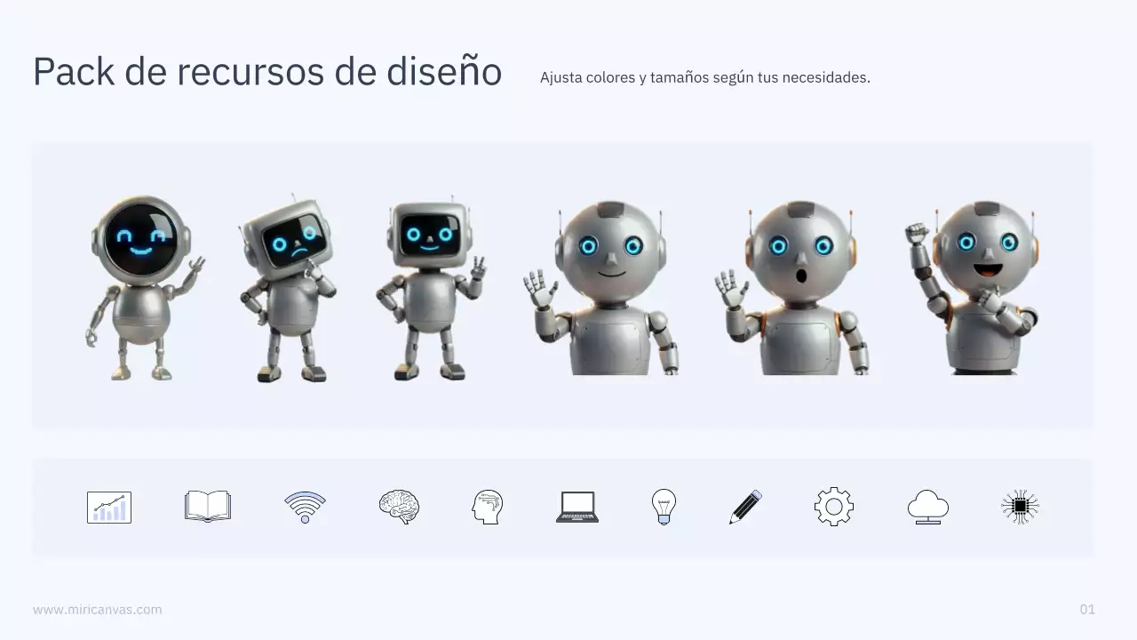 Presentación del curso de IA simple en azul y gris