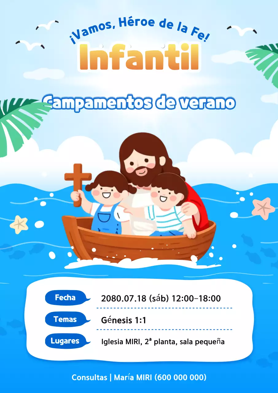 Guía del campamento de verano para bebés Sky Blue