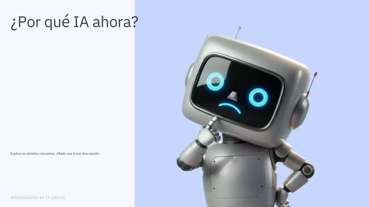 Presentación del curso de IA simple en azul y gris