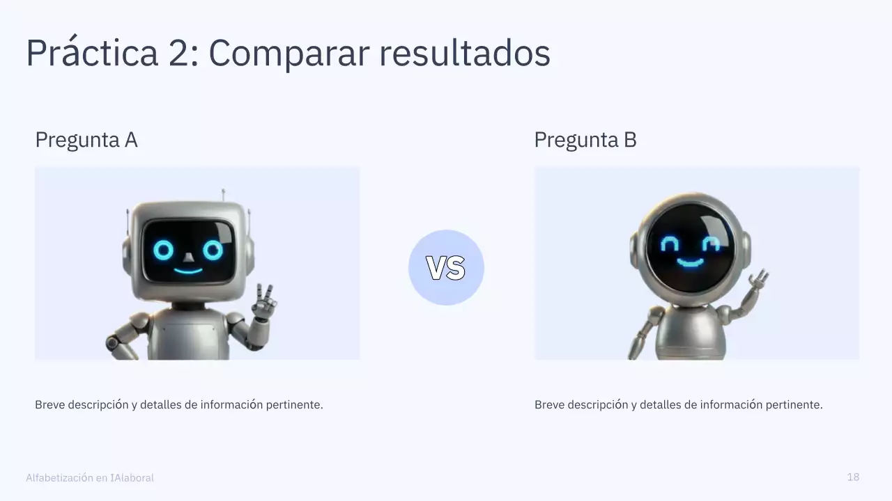 Presentación del curso de IA simple en azul y gris