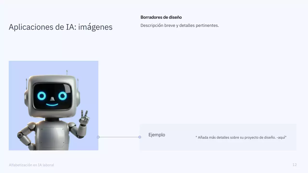 Presentación del curso de IA simple en azul y gris