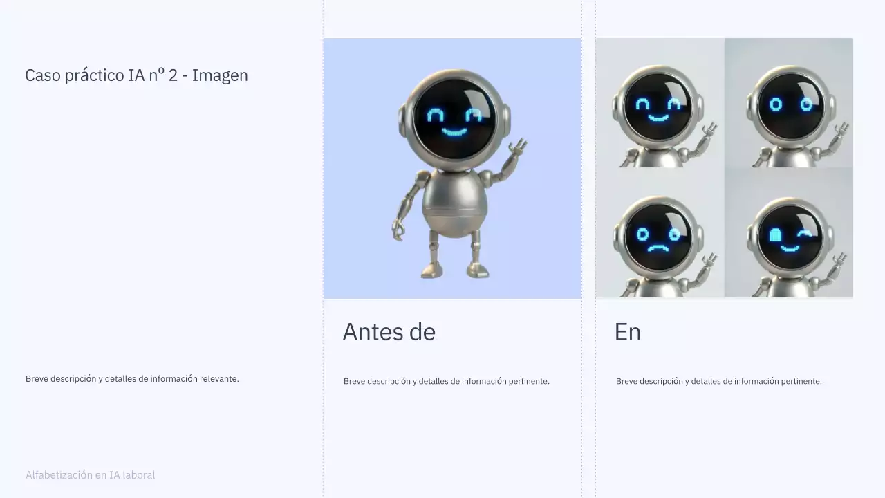 Presentación del curso de IA simple en azul y gris