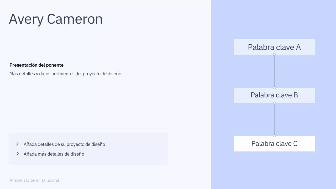 Presentación del curso de IA simple en azul y gris