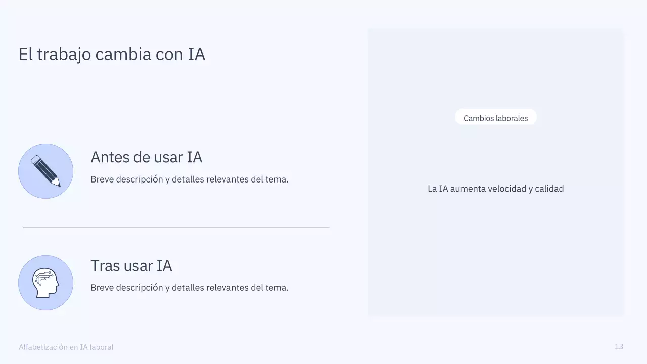 Presentación del curso de IA simple en azul y gris