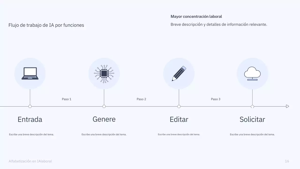 Presentación del curso de IA simple en azul y gris