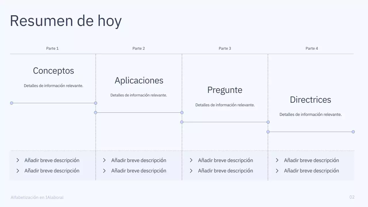 Presentación del curso de IA simple en azul y gris