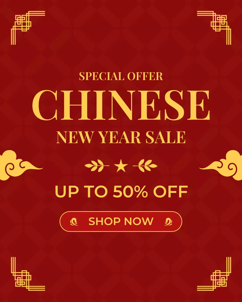 빨강 전통 설날 할인 행사