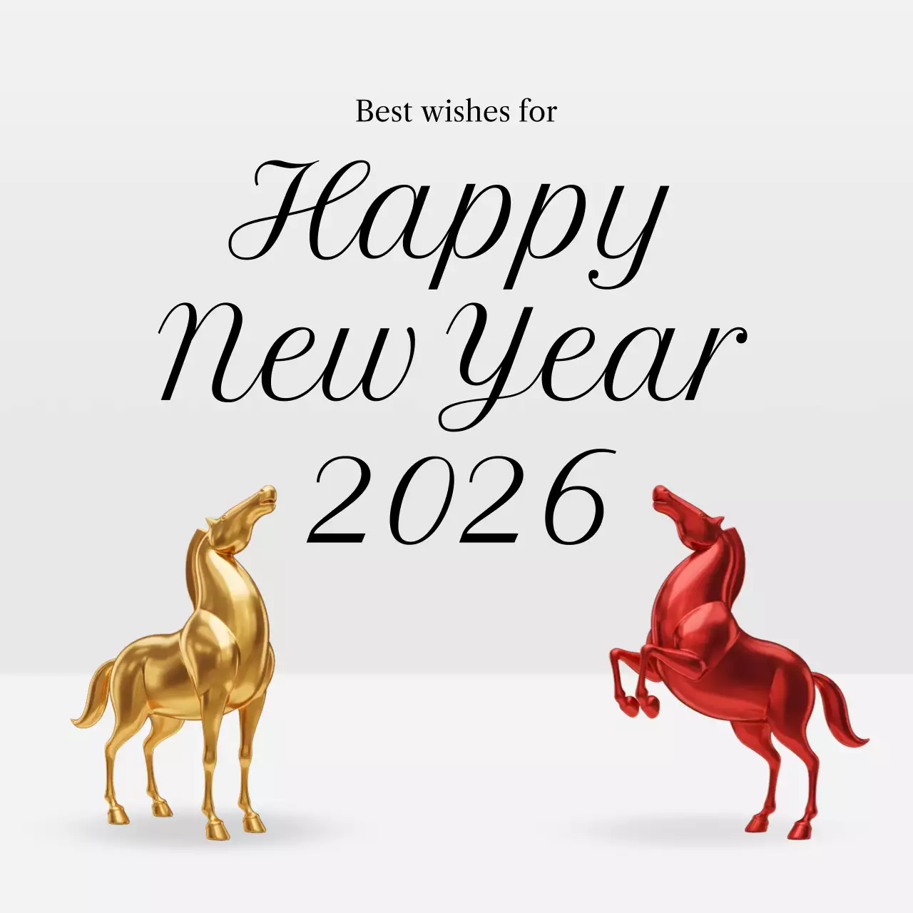 레드 금색 심플 새해 인사