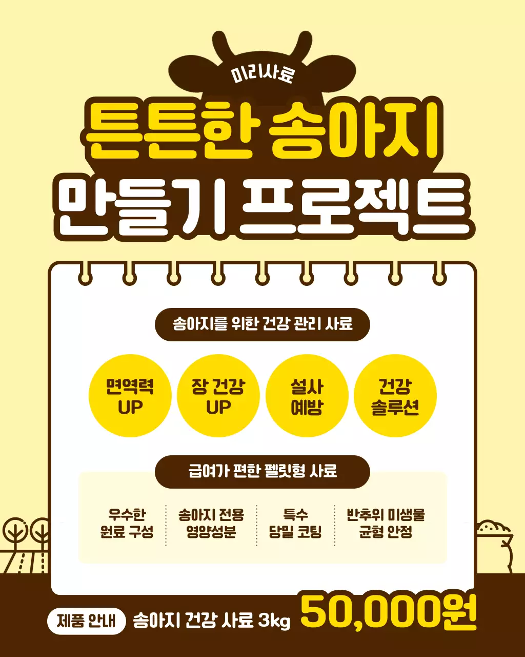 노랑 아기자기 건강사료 광고