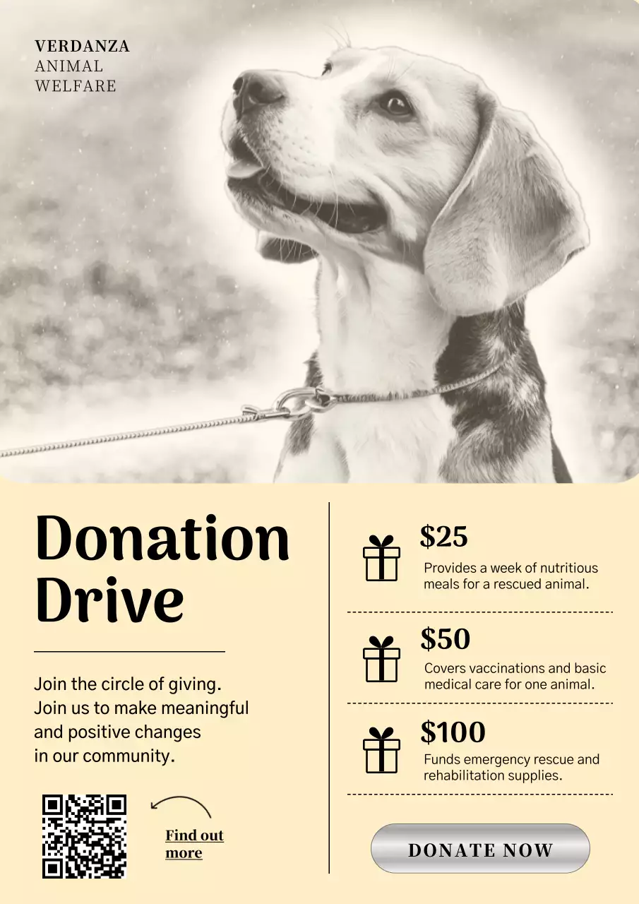 Black And Beige Modern Animal Promotion