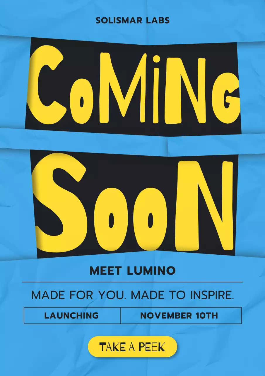 Poster Pengumuman Produk Berwarna Biru Tebal