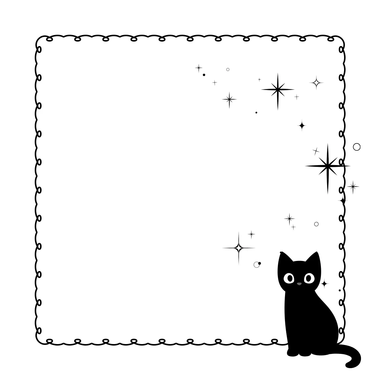 검정 심플 고양이 스티커