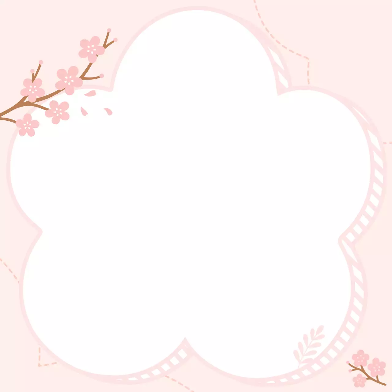 핑크 아기자기한 봄 엽서