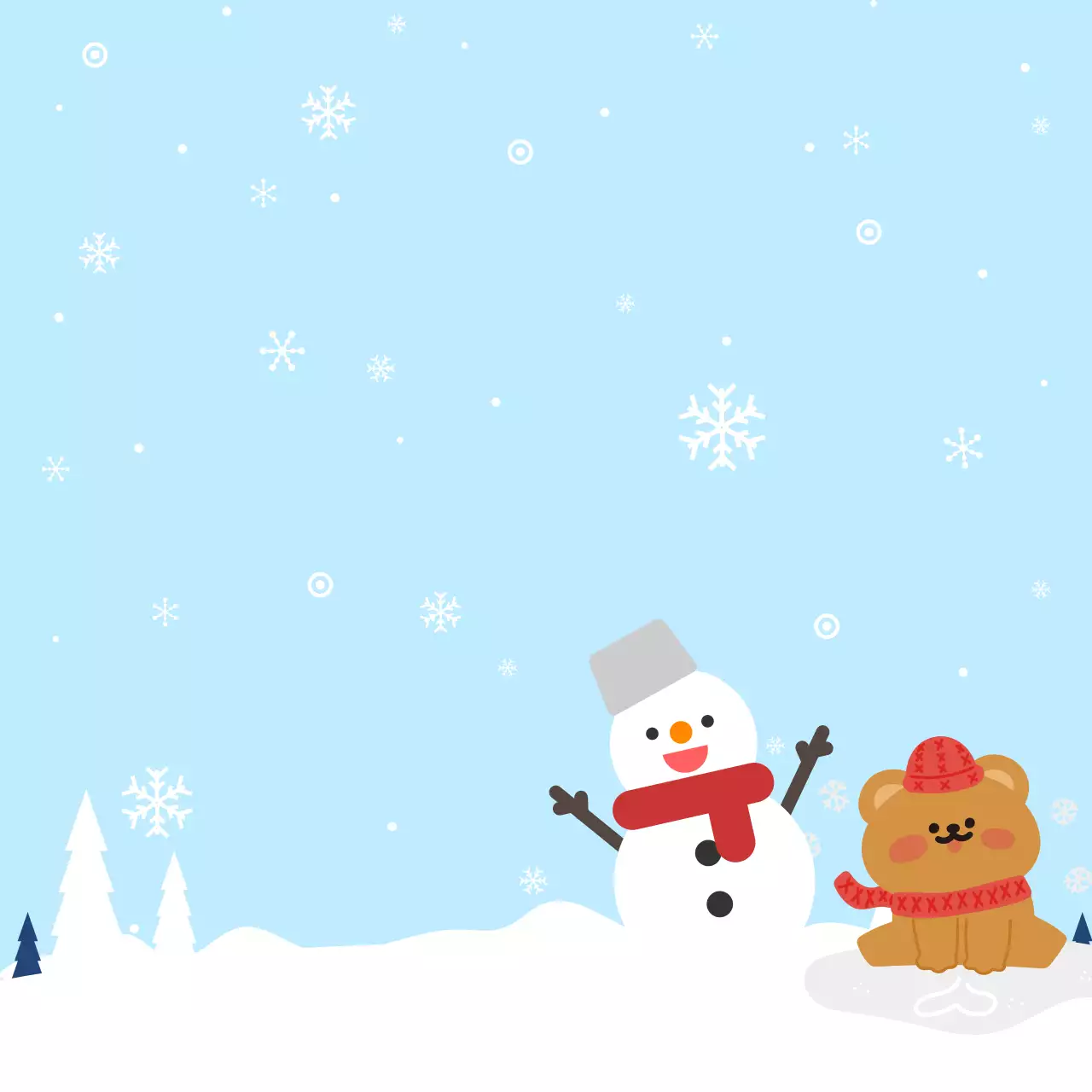 하늘색 아기자기한 겨울 축제