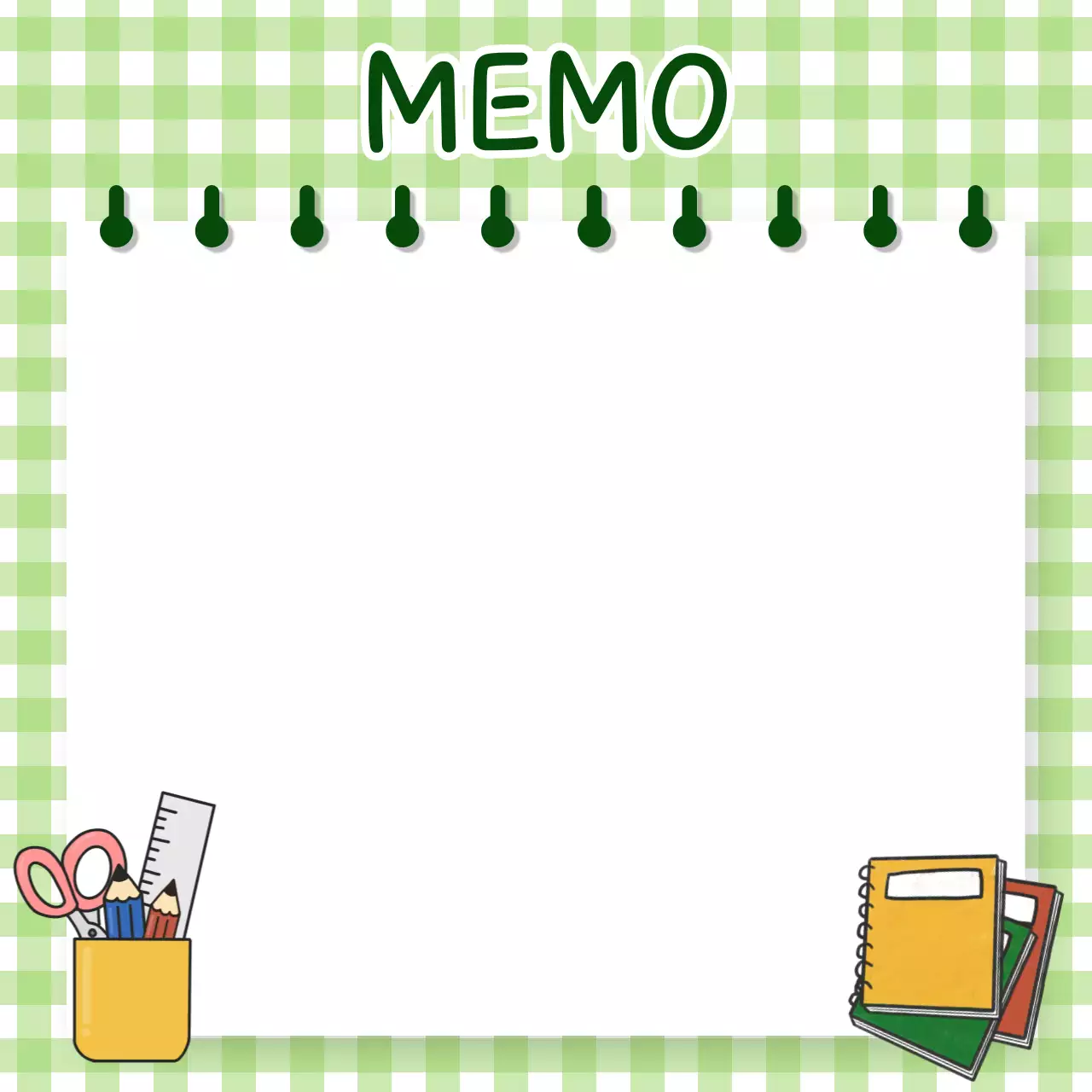 연두 아기자기한 문구 학생 스케치북