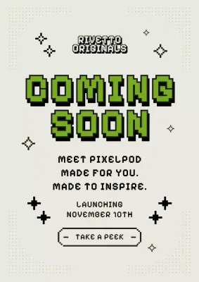 Pôster de anúncio de produto retrô verde