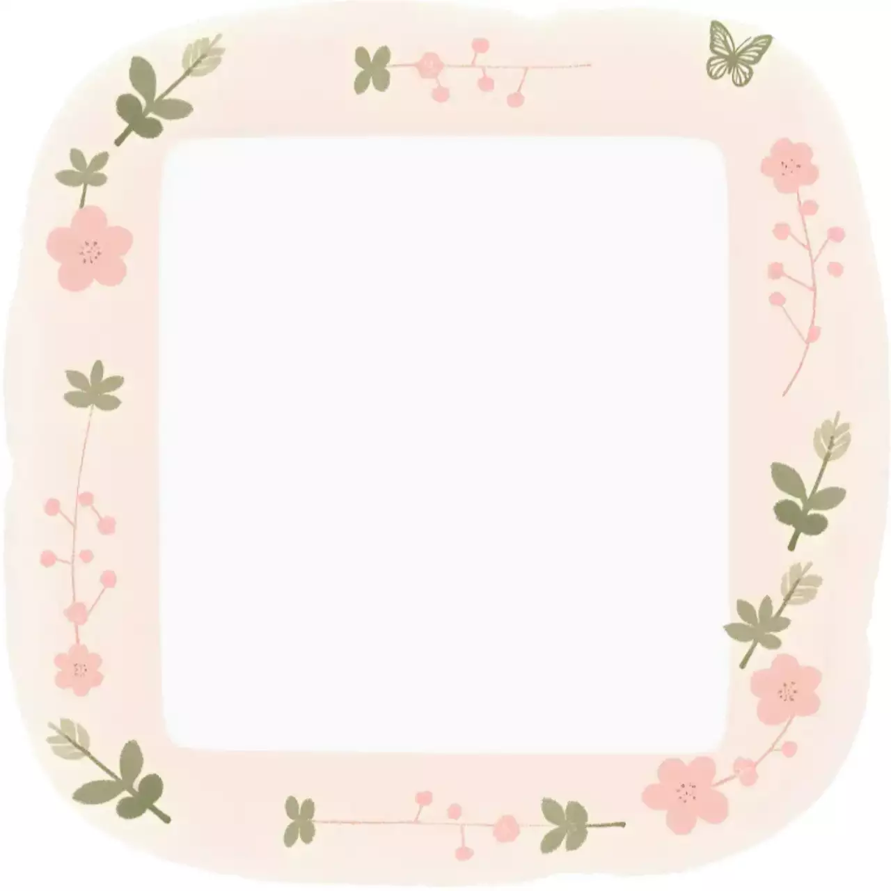 핑크색 귀여운 봄꽃 일러스트