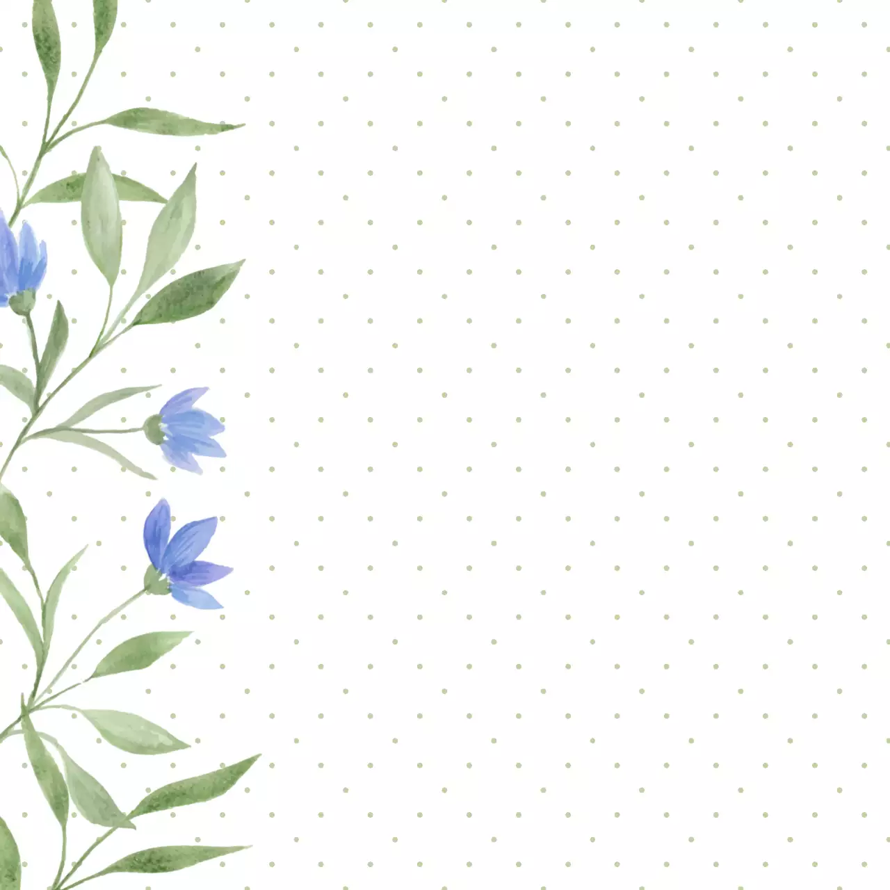 Desain alat tulis bermotif bunga cat air biru