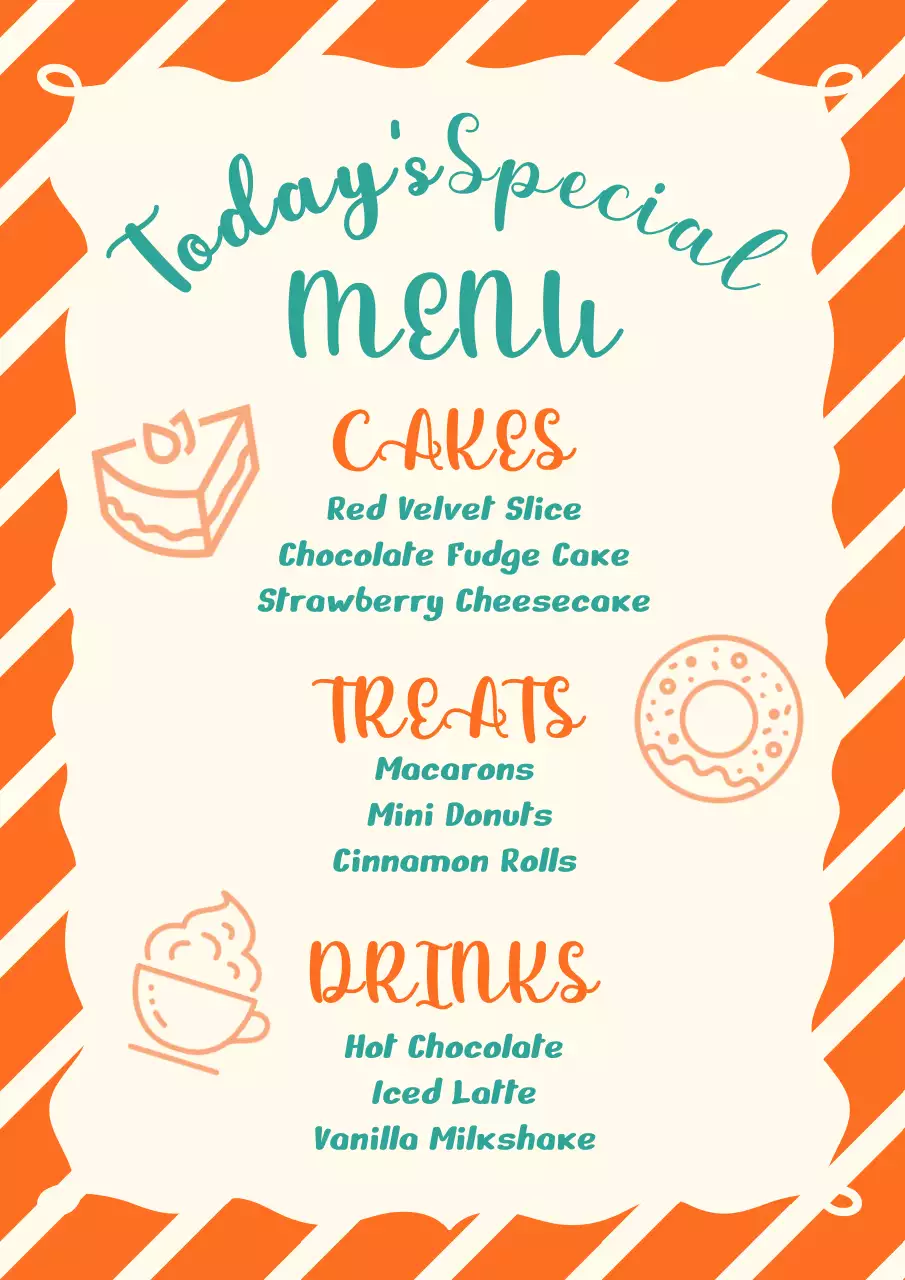 Orange Cute Retro Dessert Bakery