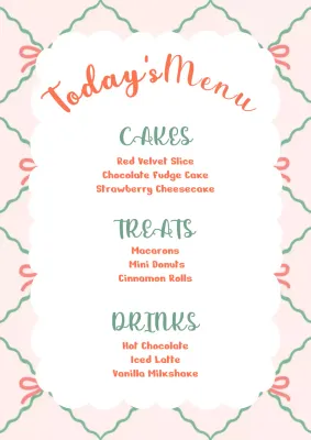 Toko Kue dengan Motif Pita yang Lucu