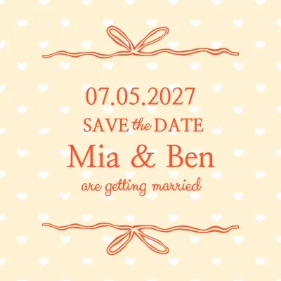 미니멀리스트 리본으로 날짜를 알려주세요