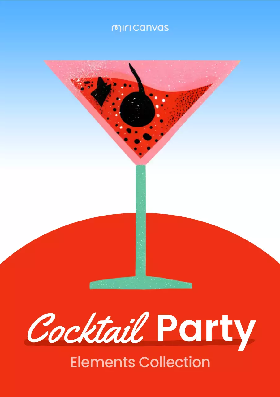 Red Retro Cocktail Elements