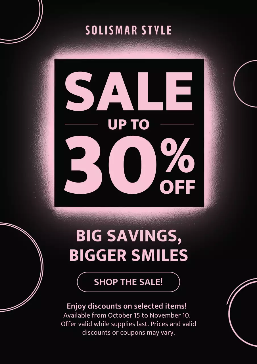 Pôster promocional moderno rosa