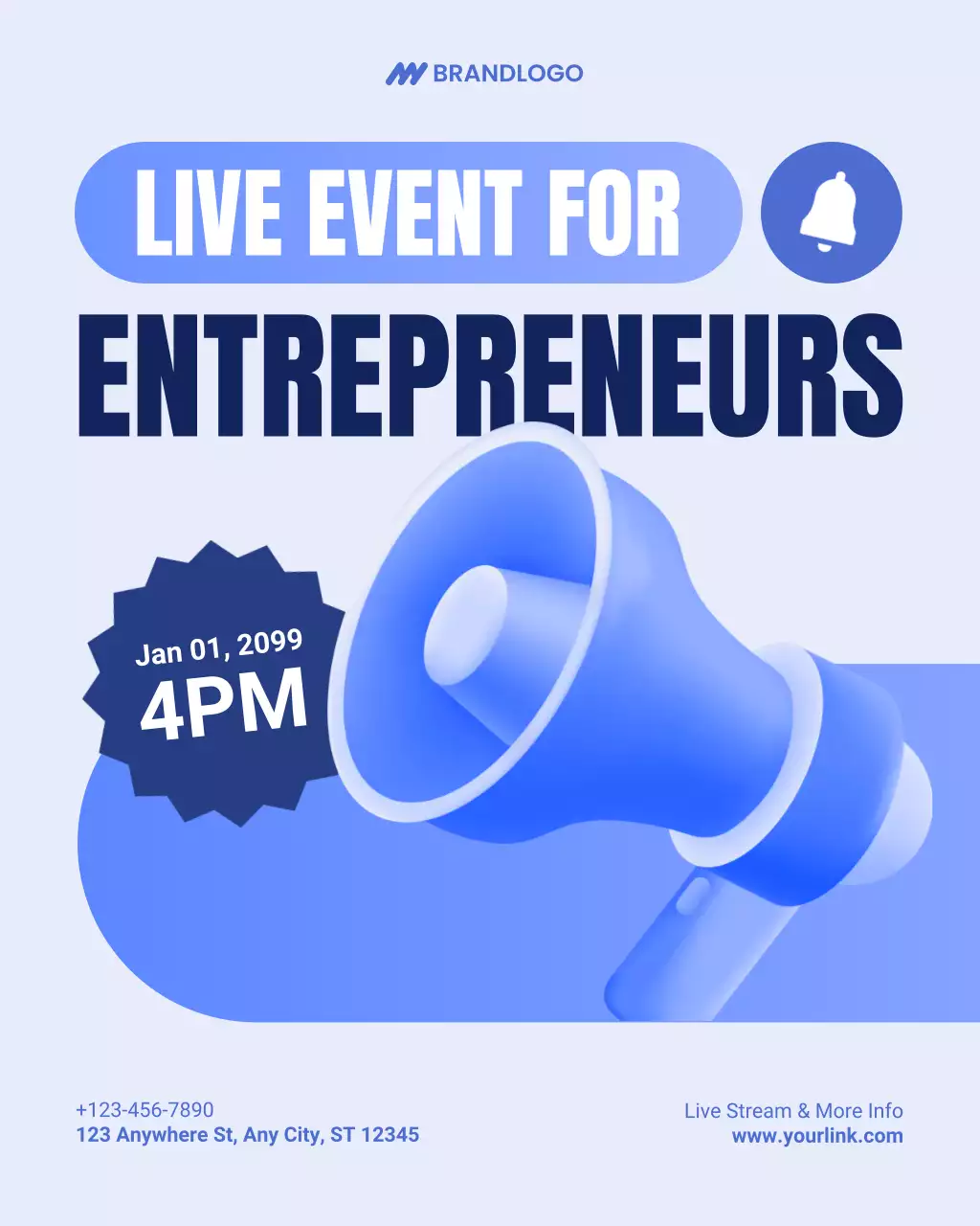 Blue modern entrepreneurship announcement