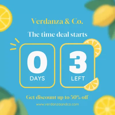 파란색과 노란색 트렌디 세일 광고