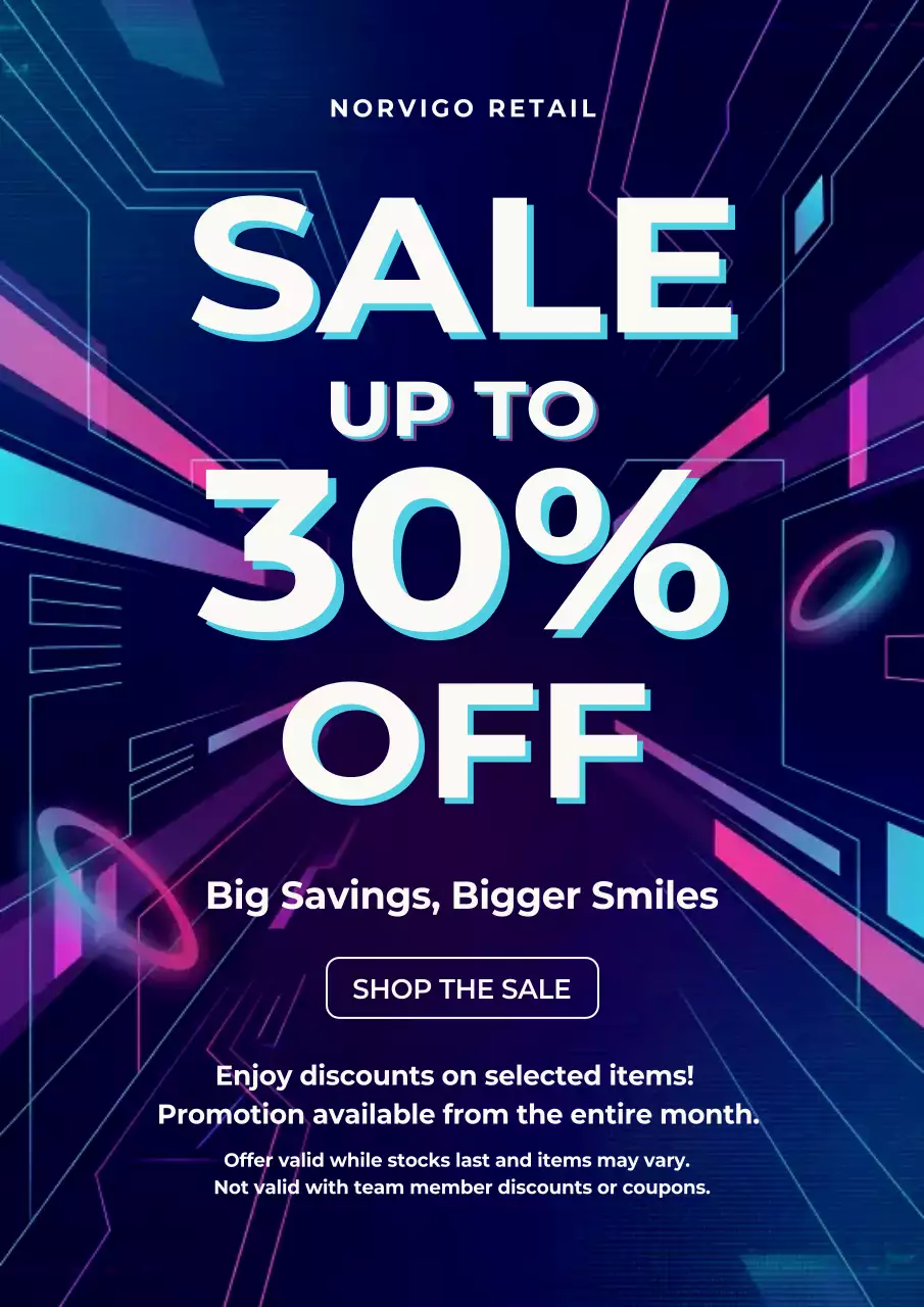 Blue Futuristic Retail Promotion Poster