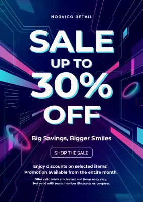 Blue Futuristic Retail Promotion Poster