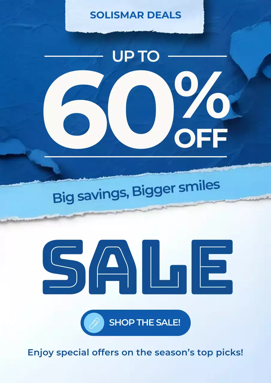 Blue Modern Sale Promotion Advertisement Poster