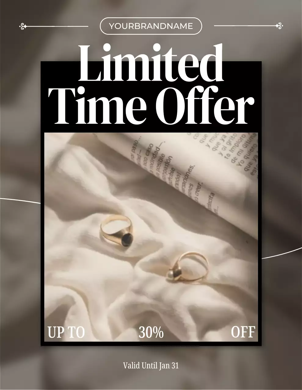 베이지색 우아한 주얼리 프로모션