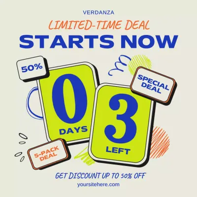 노란색 굵은 글씨로 된 할인 프로모션 게시물