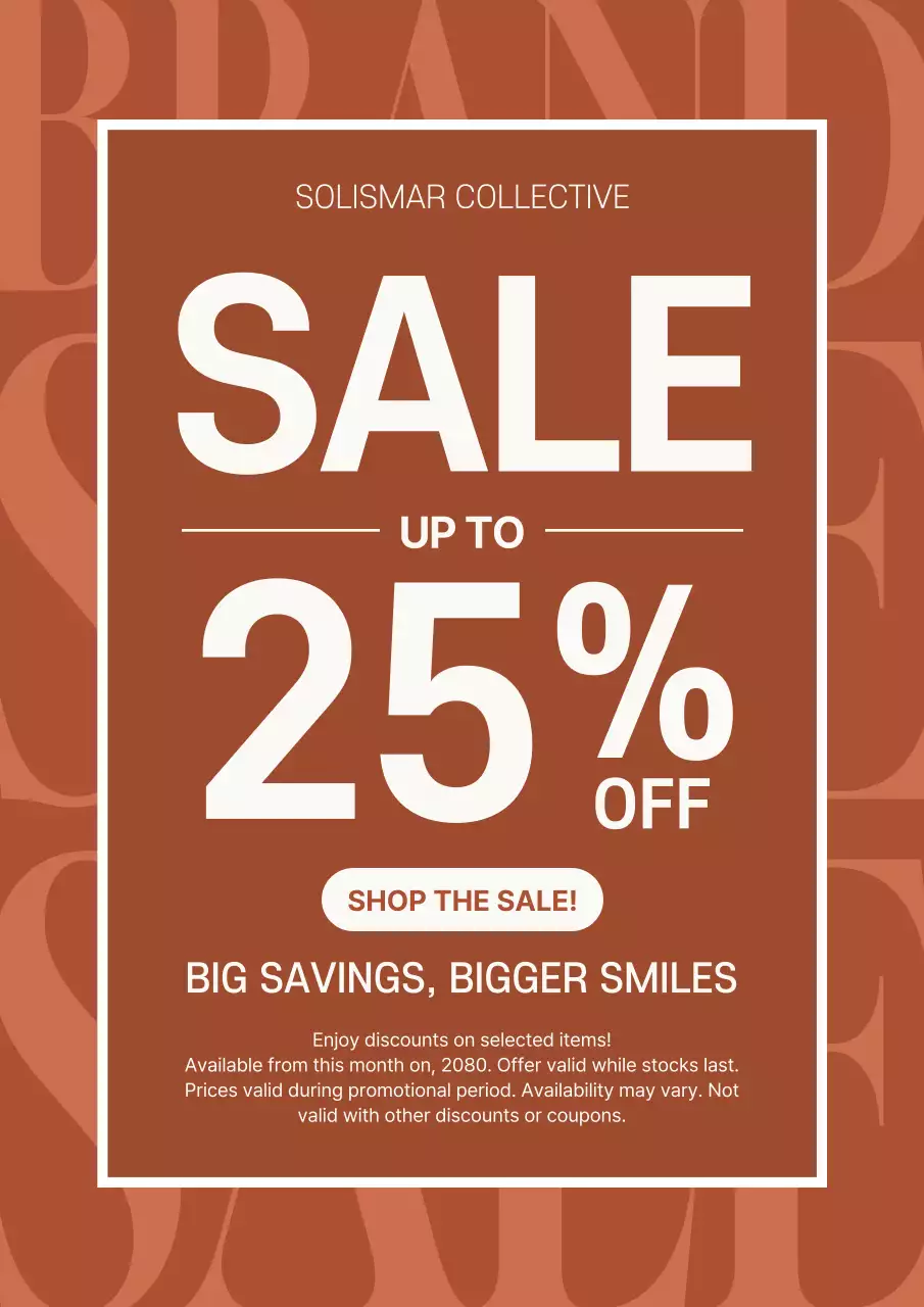 Brown Bold Sale Promotion Poster