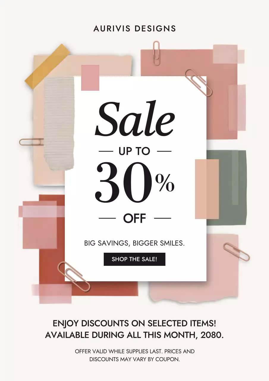 Beige Modern Sale Promotion Poster
